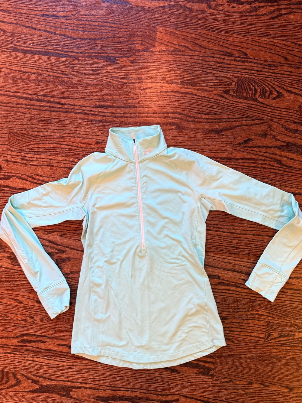 Under Armour Women's Light Blue Quarter-Zip Long Sleeve Top